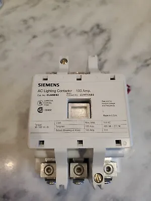Buy Siemens Clm0e03120 Ac Lighting Contactor 100 Amp 120v Coil  • 375$