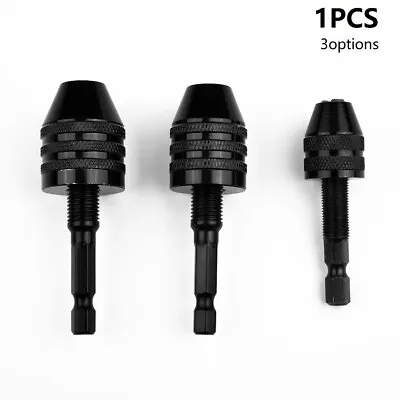 Buy Keyless Drill Bit Chuck Adapter Converter With 1/4 Hex Shank For Impact Driver • 8.53$