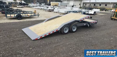 Buy 2022 Midsota TBWB22 Wide Body Flatbed Equipment Trailer W Drive Over Fenders 22' • 13,995$