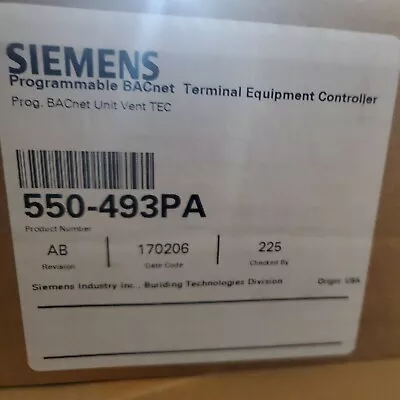Buy Lot Of 7  SIEMENS 550-493PA Programmable BACNET UNIT VENT TEC -  PTEC Controller • 225$