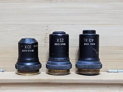 Buy Set Of Three (3) Bausch & Lomb Microscope Objectives 10X-21X-43X All Tested Good • 49$