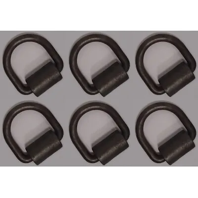 Buy (6) Weld-on 1/2  D Rings Strap Tie Down Flatbed Truck Trailer Cargo Ring & Clip • 32.99$