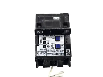 Buy Used Siemens Q215AFC 15 Amp 2 Pole 120/240V Plug In Arc Fault Circuit Breaker • 64.99$