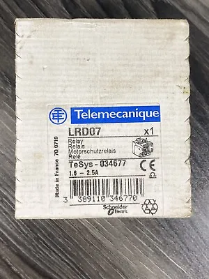 Buy New Telemecanique Schneider LRD07 Thermal Overload Relay 1.6-2.5A 3-Pole - USA • 28.49$