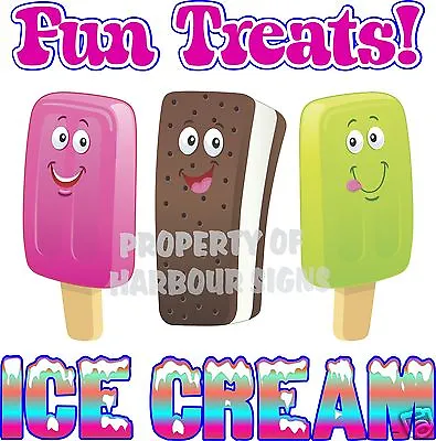 Buy Fun Treats Ice Cream Decal 10  Bars Sandwich Concession Food Truck Vinyl Sticker • 13.99$