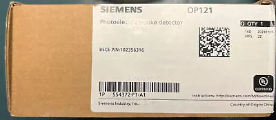 Buy Fire Alarm Siemens OP121 Photoelectric Smoke Detector New Free Shipping • 40$