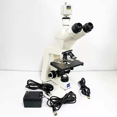 Buy Carl Zeiss Axiostar Plus Trinocular Microscope With Camera And Four Objectives • 500$