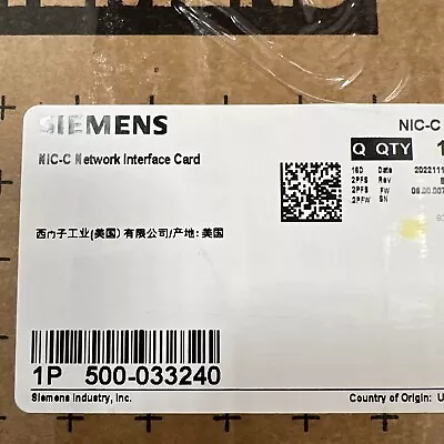 Buy Siemens NIC-C 500-033240 Network Interface Card. Brand New! Free Shipping!! • 500$