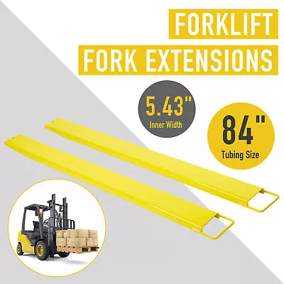 Buy 2PCS 84  X 5.5  Pallet Fork Extensions Heavy Duty Slide-on Forklift Loader Truck • 118.79$