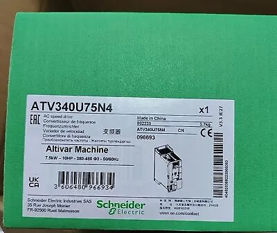 Buy Schneider Electric Atv340u75n4 Ac Speed Drive 7.5kw 10hp 380-480v New In Box • 1,473$