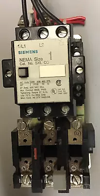 Buy Siemens SXL CO Coil Starter Nema Size 1 600 V 27 A With SA 13A (B173) • 80$