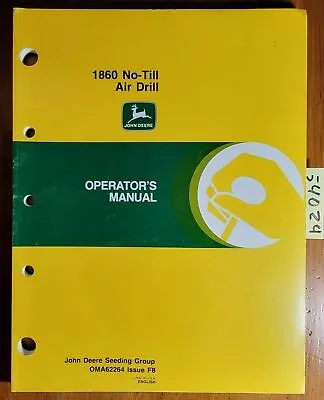 Buy John Deere 1860 No-Till Air Drill Owner's Operator's Manual OMA62264 F8 6/98 • 35$