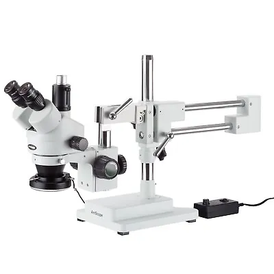 Buy AmScope 3.5X-90X Trinocular Stereo Microscope With 144-LED Ring Light • 703.99$