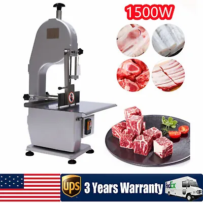 Buy 1500W Electric Frozen Meat Cutting Machine Band Saw Blade Commercial Bone Cutter • 427.50$