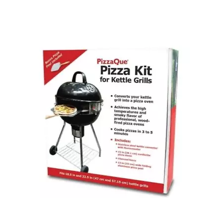 Buy PizzaQue Deluxe Outdoor Charcoal BBQ Pizza Oven Kettle Grill Kit Fits 18 & 22.5  • 99$