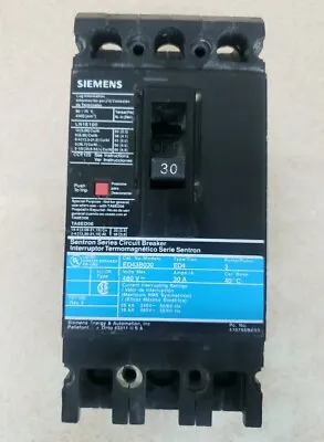 Buy Siemens ED43B030 30 Amp  480v 3pole Breaker *Chipped • 134.99$