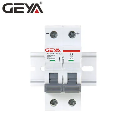 Buy GEYA PV Solar DC Mini Circuit Breaker 2P MCB 6 10 16 25 32 40 50 63 80 100 125A • 21.13$