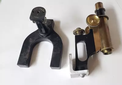 Buy Antique Brass Bausch & Lomb Jug Handle Microscope With Stand - Parts Restore • 14.95$
