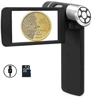 Buy TOMLOV Portable Microscope For Kids 4 In LCD Screen 12MP Digital Coin Magnifier • 71.75$