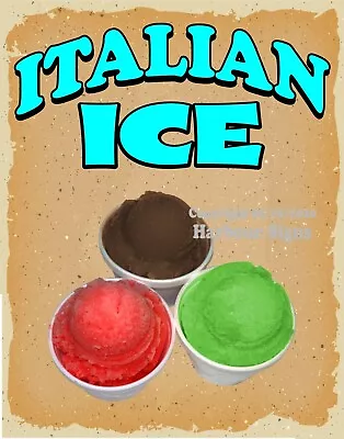 Buy Italian Ice DECAL (CHOOSE YOUR SIZE) Ice Cream V Food Truck Concession Sticker • 13.99$