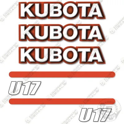 Buy Fits Kubota U17 Decal Kit Mini Excavator Replacement Decals U 17 - 3M VINYL! • 49.95$