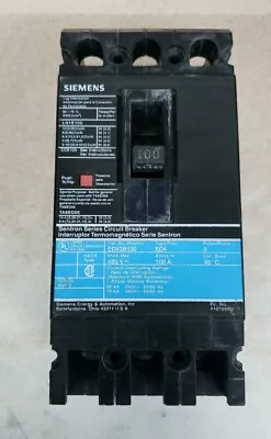 Buy Siemens Gould ITE ED43B100 3 Pole 100 Amp 480 Volt Circuit Breaker • 206.99$