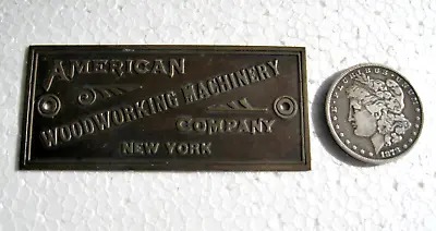 Buy The American Woodworking Machinery Company New York Brass Machine Tag • 50$