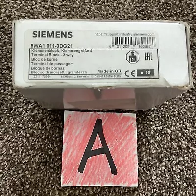 Buy Siemens 8WA1 011-3DG21 Siemens Terminal Block 3 Way 800V QTY 10 Pack • 39.99$