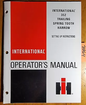 Buy IH International 352 Trailing Spring Tooth Harrow Owner's Operator's Manual 1/77 • 25$