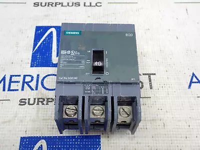 Buy Siemens BQD340 3 Pole 40 Amp 480Y/277 Volt 14k Bolt On Circuit Breaker - Tested • 155$