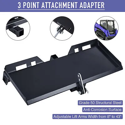 Buy PREENEX 3-Point Attachment Adapter Hitch Grade-50 For Skid Steer Loader Tractor • 141.08$