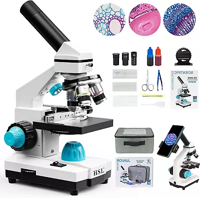 Buy HSL 40X-2000X Microscope For Kids,Monocular Compound Microscope Kit For Students • 144.01$