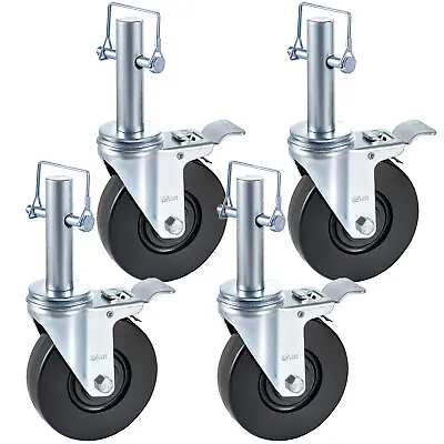 Buy VEVOR 5 Swivel Caster With Dual Locking Scaffolding Round Stem Steel Replacement • 35.59$