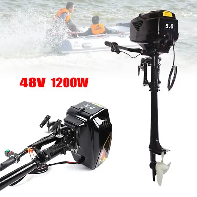 Buy Electric Outboard Motor Long Shaft Fishing Boat Trolling Engine 1200W 48V NEW • 388$