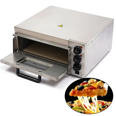 Buy Commercial Pizza Oven Stainless Steel Single Layer Electric Pizza Maker 1500W • 161.10$