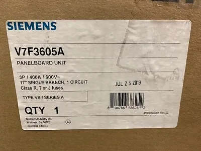Buy Siemens V7F3605A Panelboard Switch 17  Single Branch 1 Circuit, 400A, 3P 600V • 4,500$