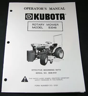 Buy Kubota B3048 Mower Operators Operation Maintenance Parts Manual Book OEM • 25.92$
