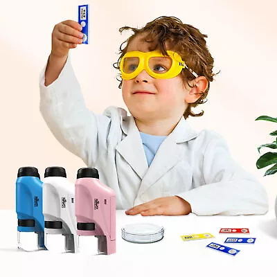 Buy Kids Handheld Portable Microscope 60-120x Pocket Microscope With LED Light Toy • 19.29$