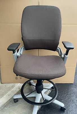 Buy Steelcase Leap Drafting Stool Office Chair V2 Brown Fabric Ergonomic • 599$