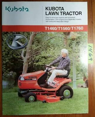 Buy Kubota T1460 T1560 T1760 Lawn Tractor Brochure 2168-01-CA 2/01 • 15$