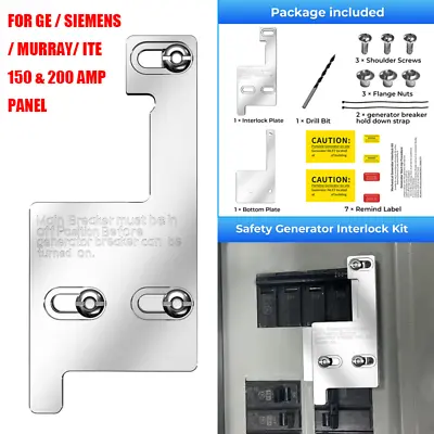 Buy Generator Interlock Kit For GE Siemens Murray ITE 150 200 Amp Panel • 38.99$