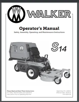 Buy Walker Mower 2014 S14 Operator's Manual 127922 - AND ON 84 Pages • 24.99$