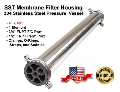 Buy RO Membrane Pressure Vessel 4  X 40  3/4  X 1/2  • 93.50$