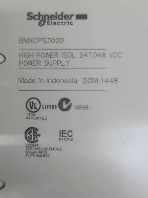 Buy Schneider Electric BMXCPS3020 Modicon Isol Power Supply • 300$