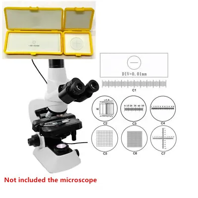 Buy  Microscope Accessories Stage Calibration Slide Eyepiece Ocular Micrometer C1-C7 • 11.39$