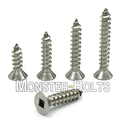 Buy #12 Stainless Steel Square Flat Head Self-Tapping Type A Sheet Metal Screws 18-8 • 6.96$
