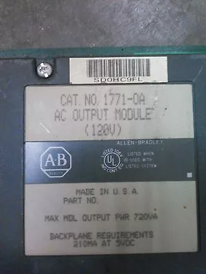 Buy 2 Used Older PLC 5  Allen Bradley AC Output Modules  120 V  1771 OA    • 17$