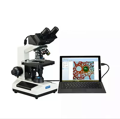 Buy New OMAX-MD827S30 Built-in 3MP Camera 40X-2000X Digital Biological Microscope • 110$
