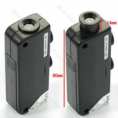 Buy Great Handheld Microscope Mini 60x100 Pocket Magnifers LED Loupe Adjustable • 7.78$