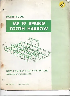 Buy Massey Ferguson MF19 Spring Tooth Harrow Parts Book • 8$